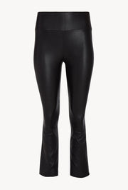Black Leather Crop Flare