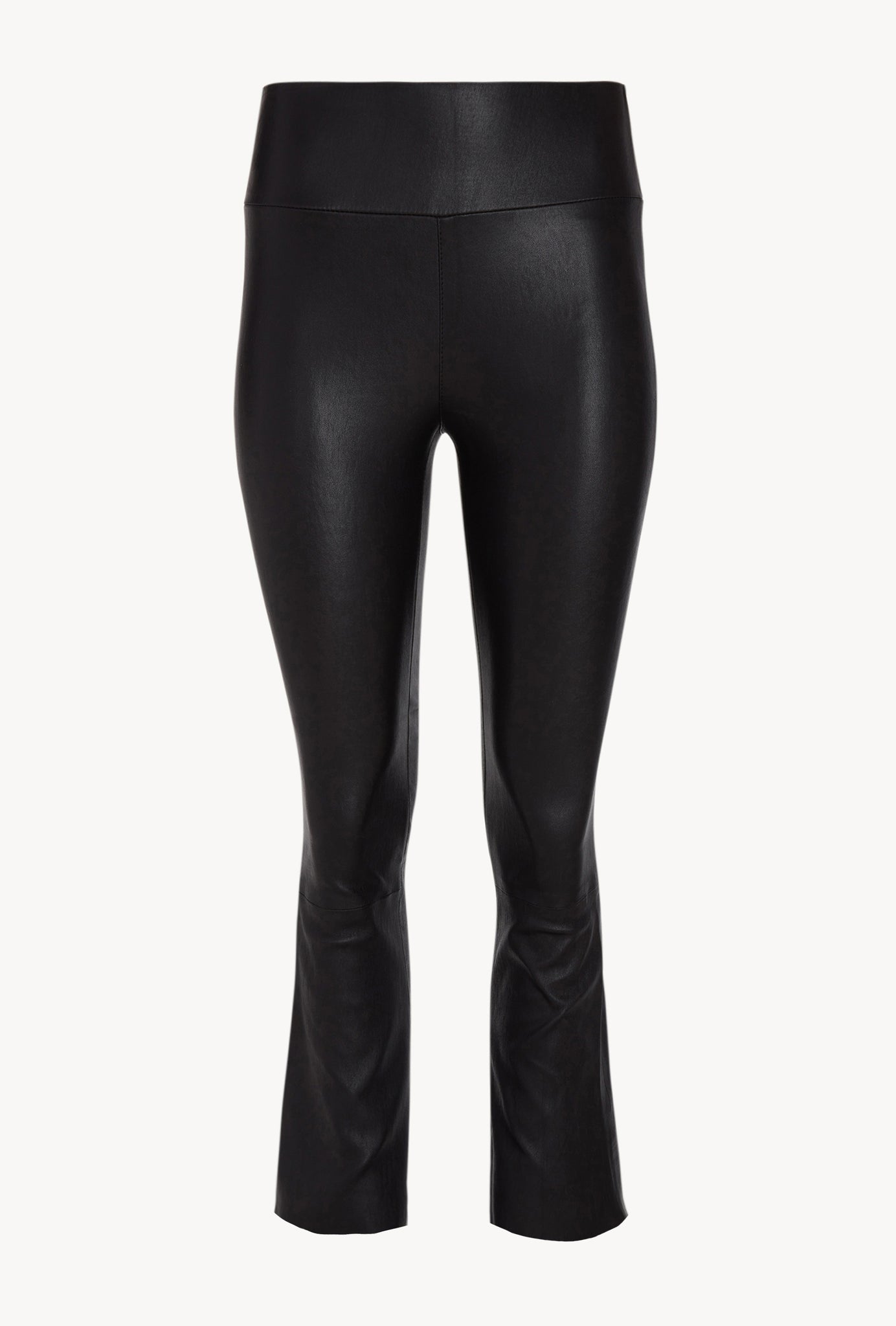Black Leather Crop Flare