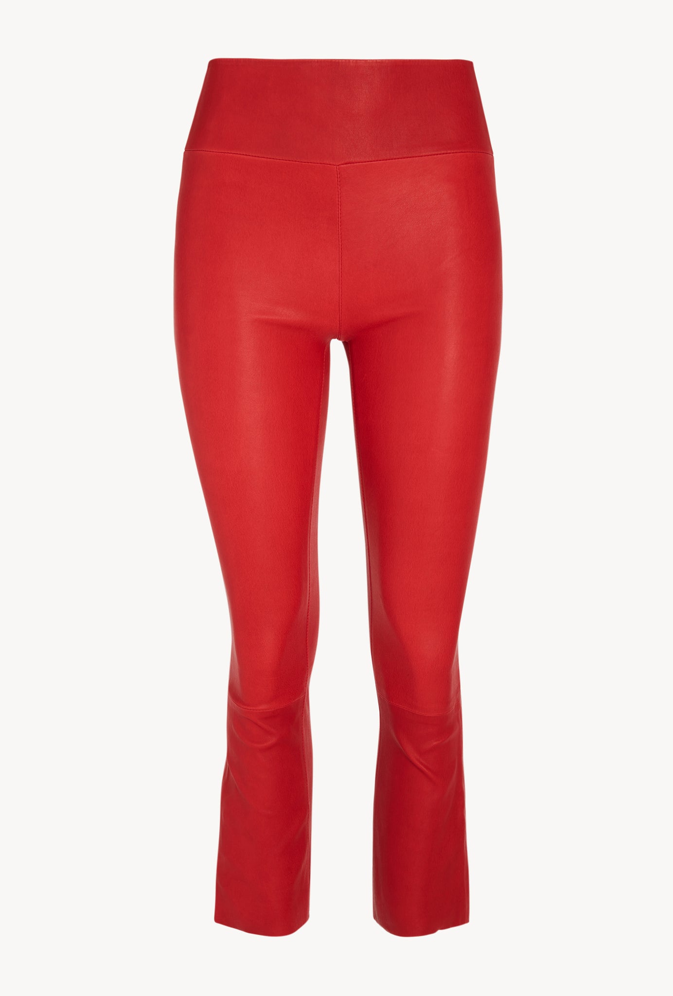 Red Leather Crop Flare