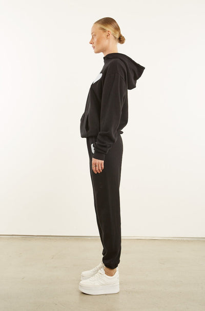 Black Fleece Heart Sweatpants