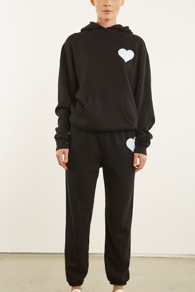 Black Fleece Heart Sweatpants