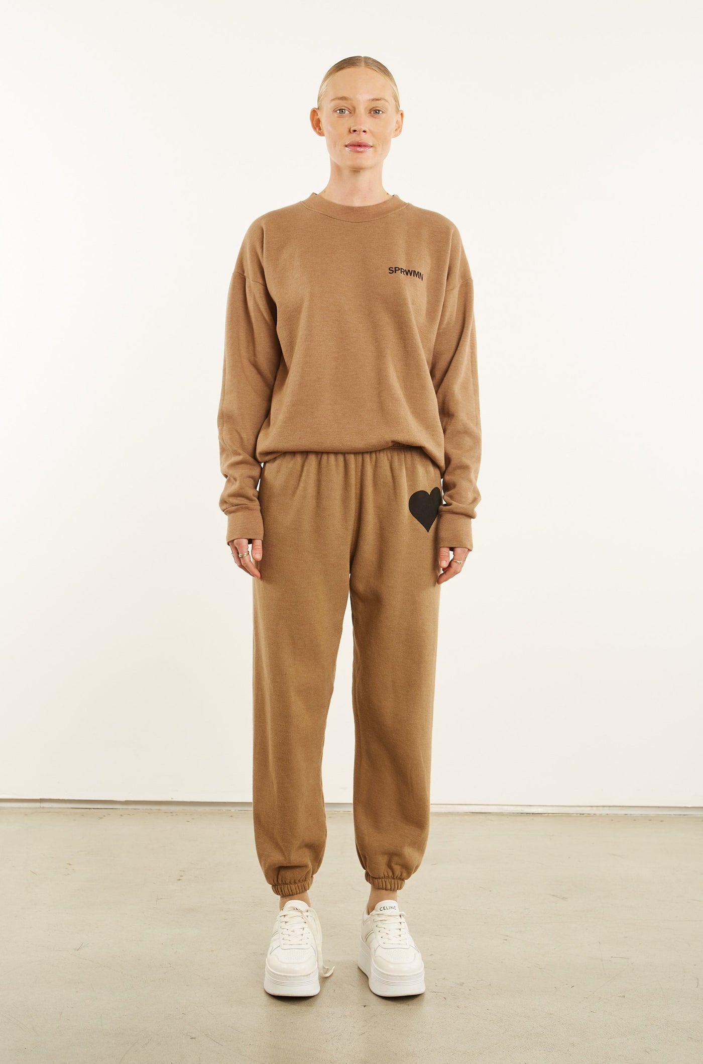 Camel Fleece Tiny Logo Sweatshirt