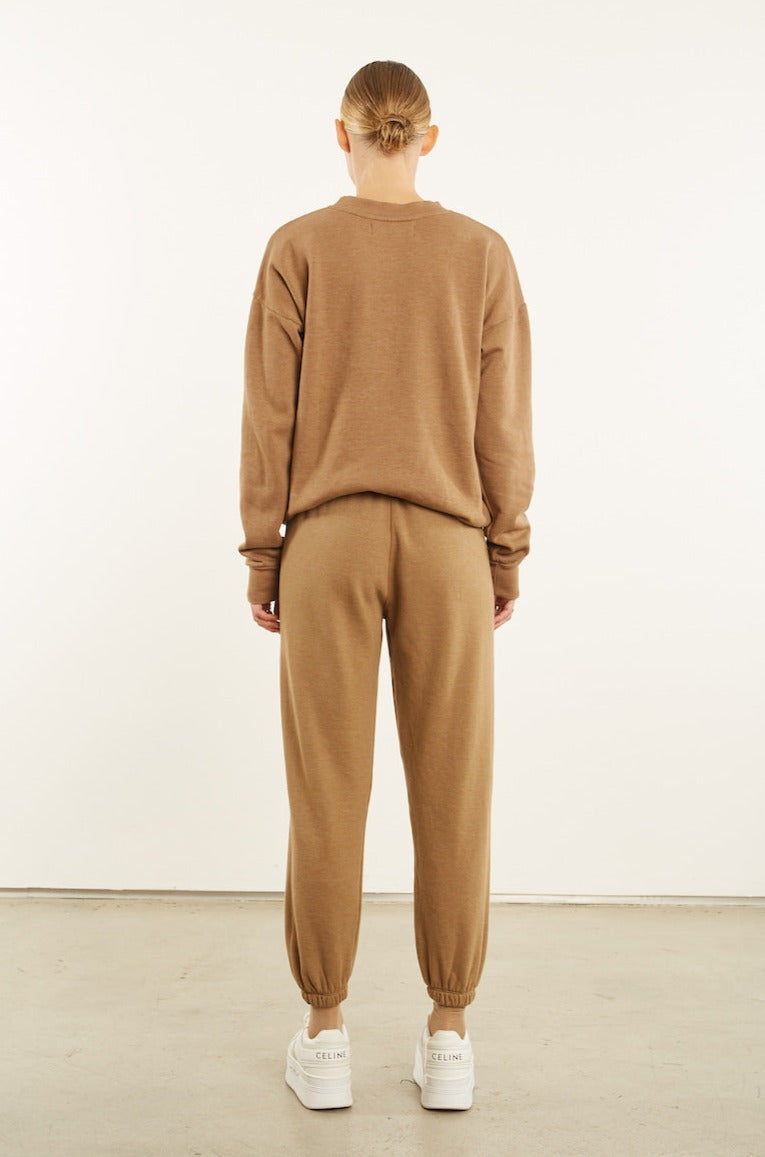 Camel Fleece Heart Sweatpants