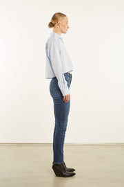 Baby Blue Cropped Button Down
