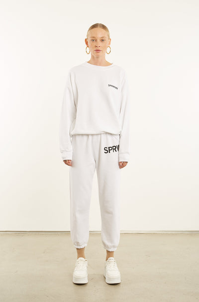 White Cotton Tiny Logo Sweatshirt