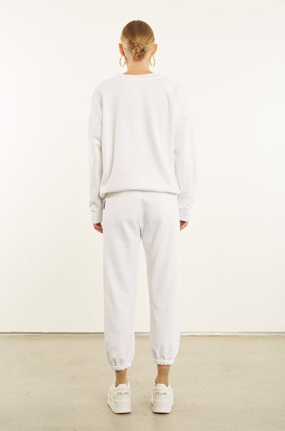 White Cotton Tiny Logo Sweatshirt