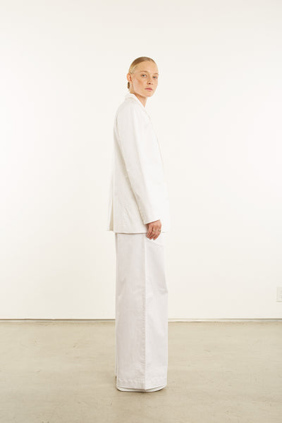 White Poplin Oversized Blazer