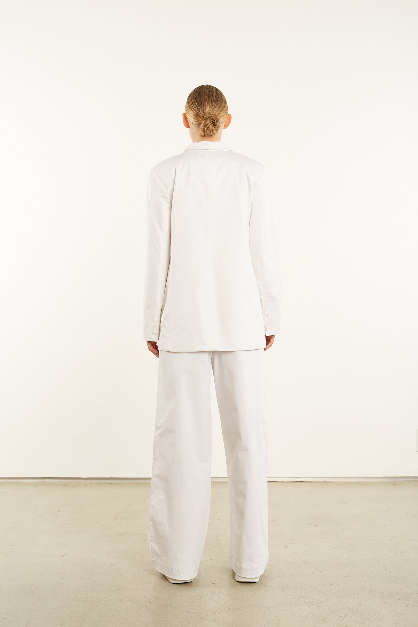 White Poplin Oversized Blazer