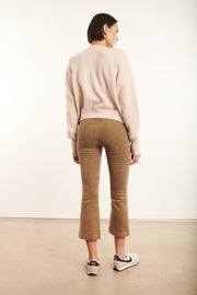 Sand Corduroy Crop Flare Pants