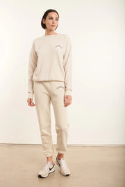 Vintage White College Logo Sweatpants