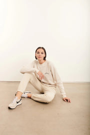 Vintage White College Logo Sweatpants