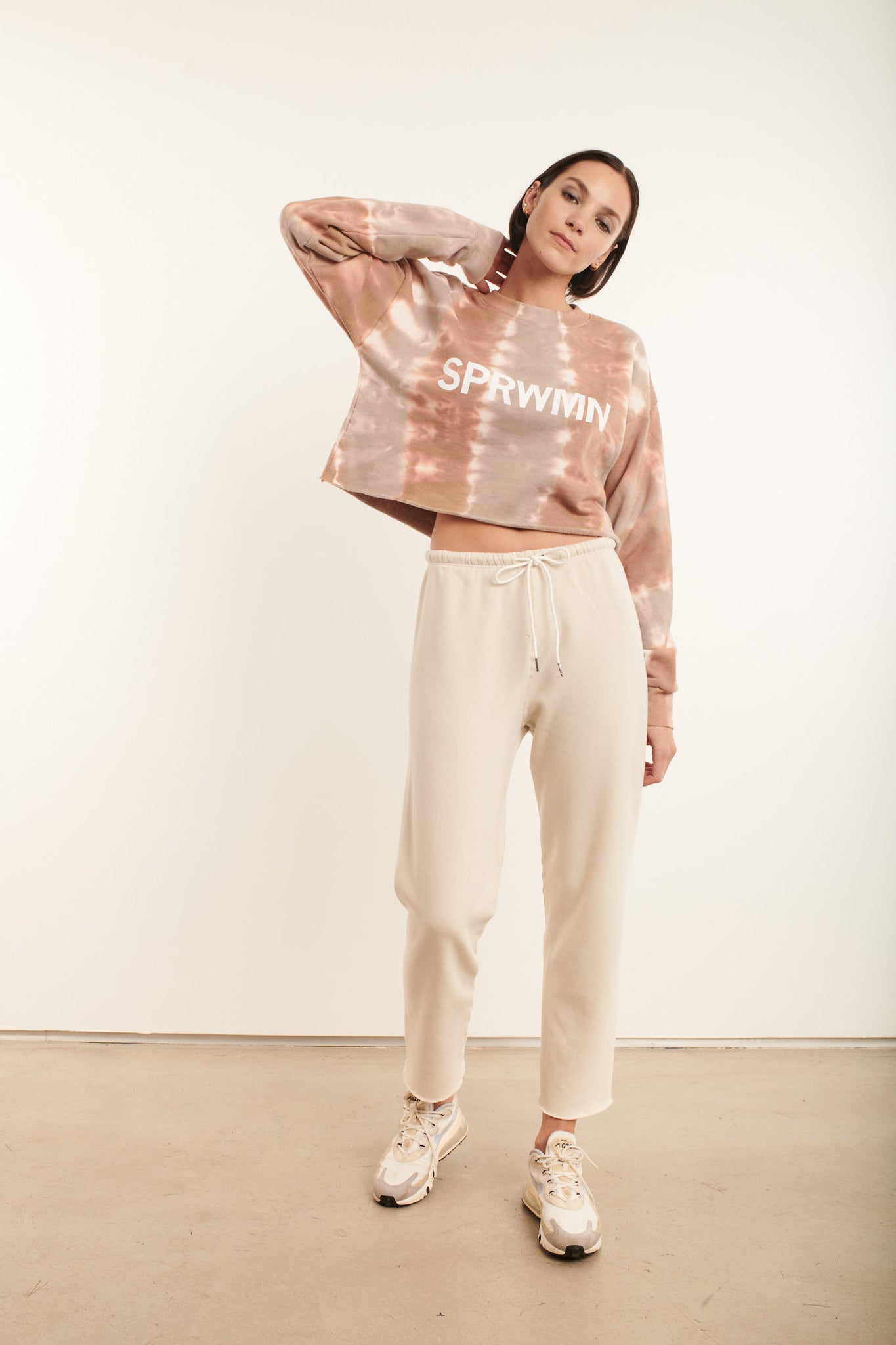 Desert Dusk Cotton Cropped Logo Sweatshirt