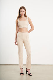 Cream Micro Tube Top With Straps