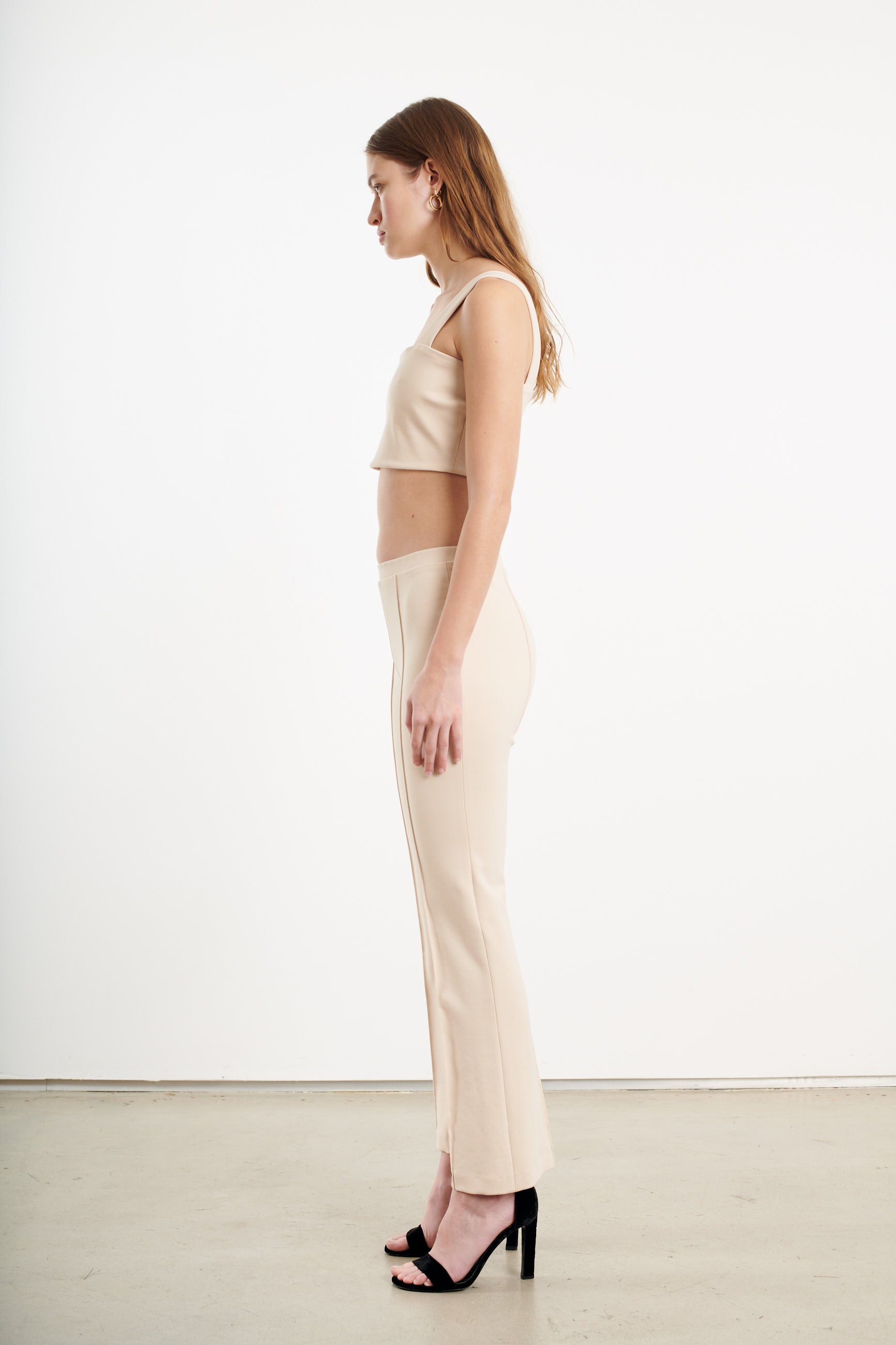 Cream Micro Tube Top With Straps