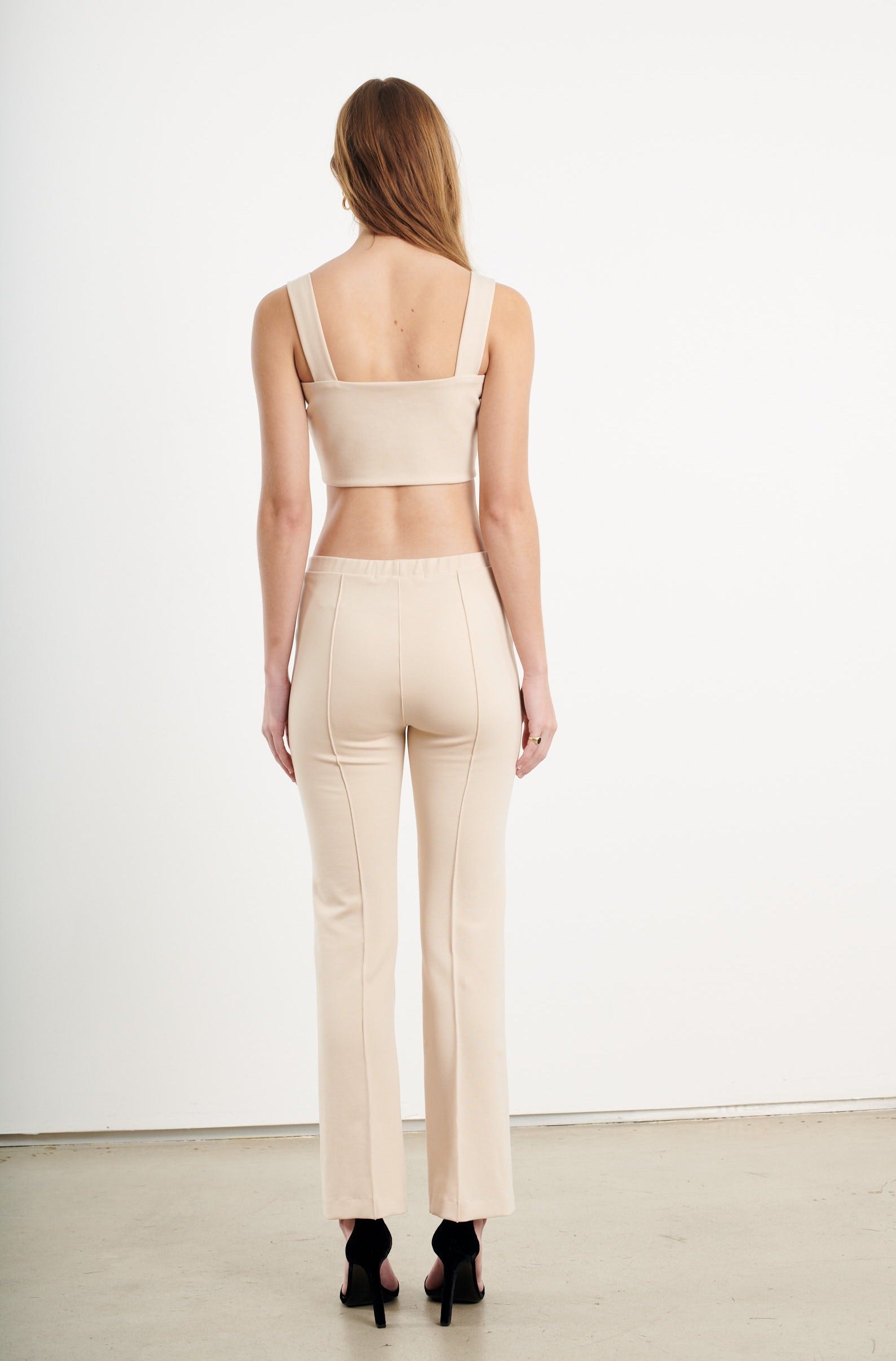 Cream Micro Tube Top With Straps