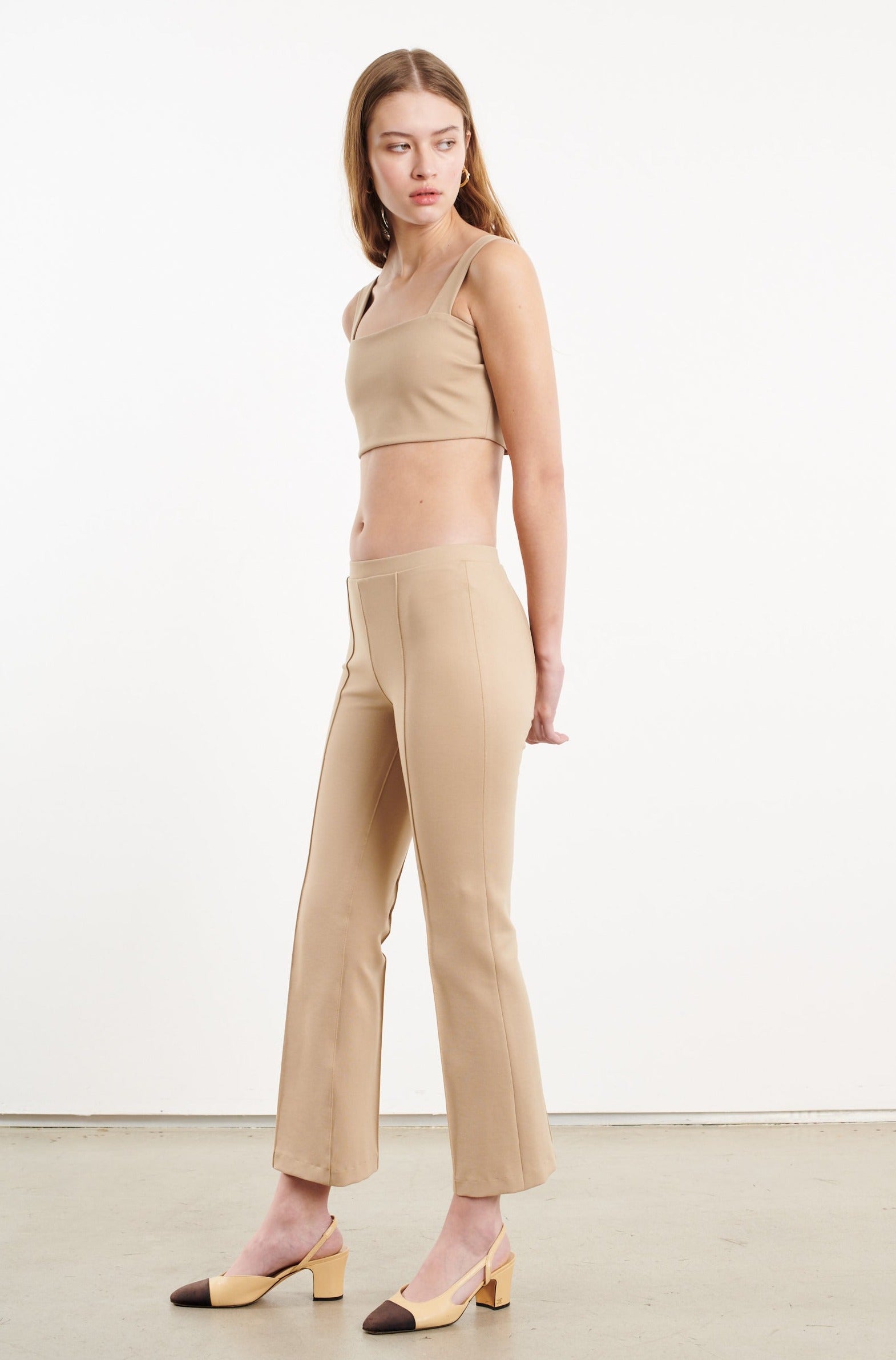 Khaki Micro Tube Top With Straps