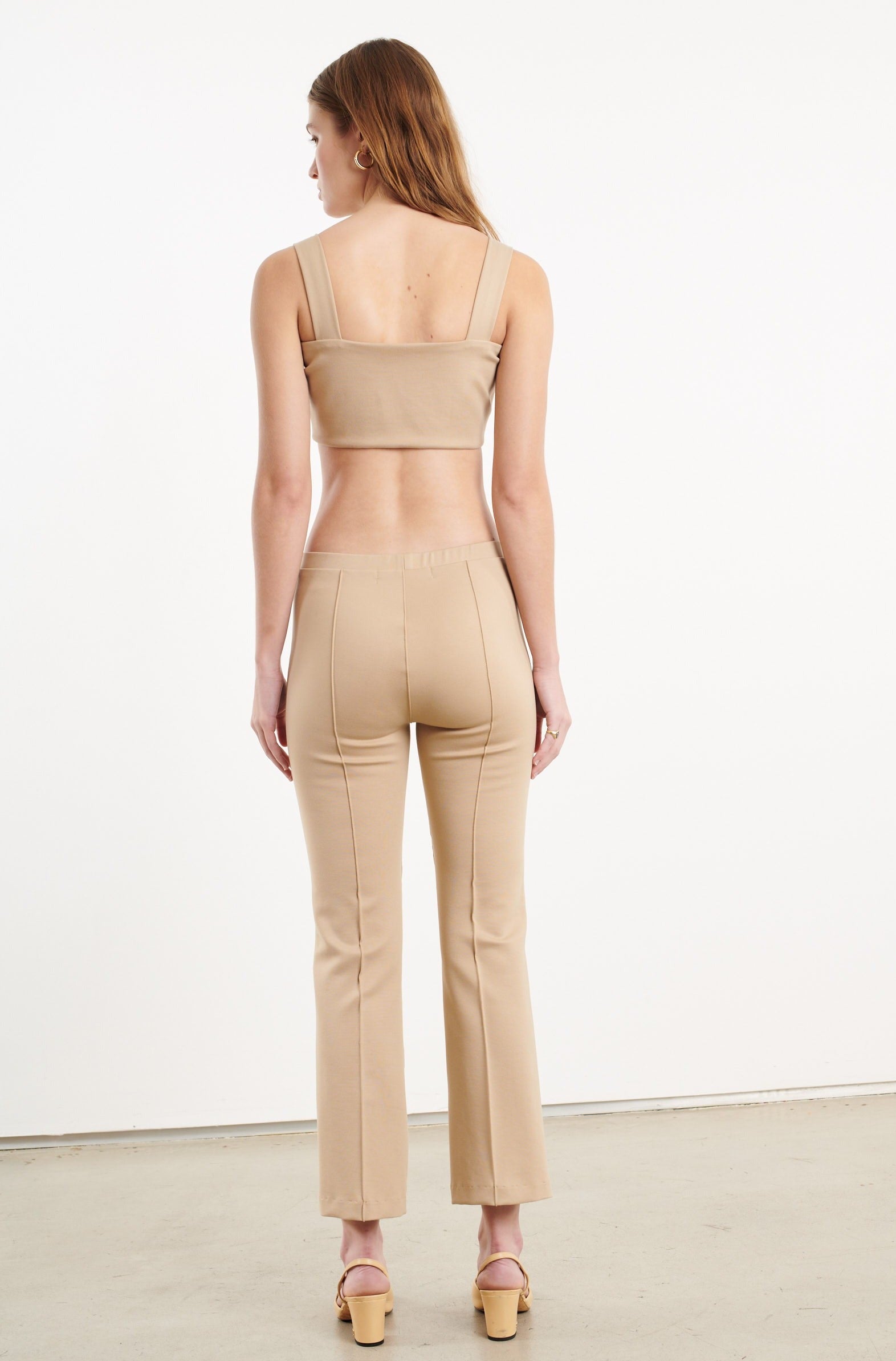 Khaki Micro Tube Top With Straps