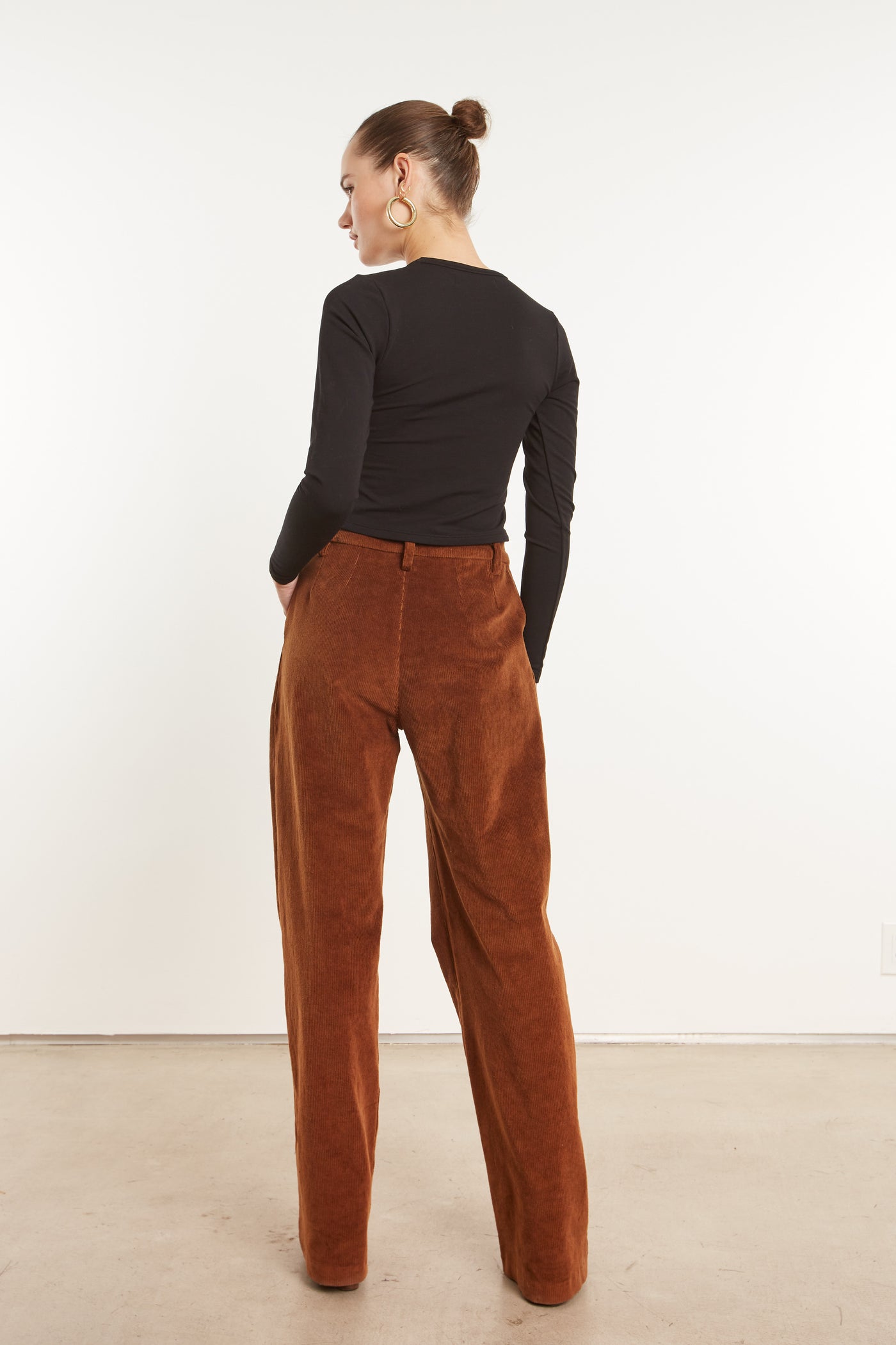 Dark Cognac Corduroy Trousers