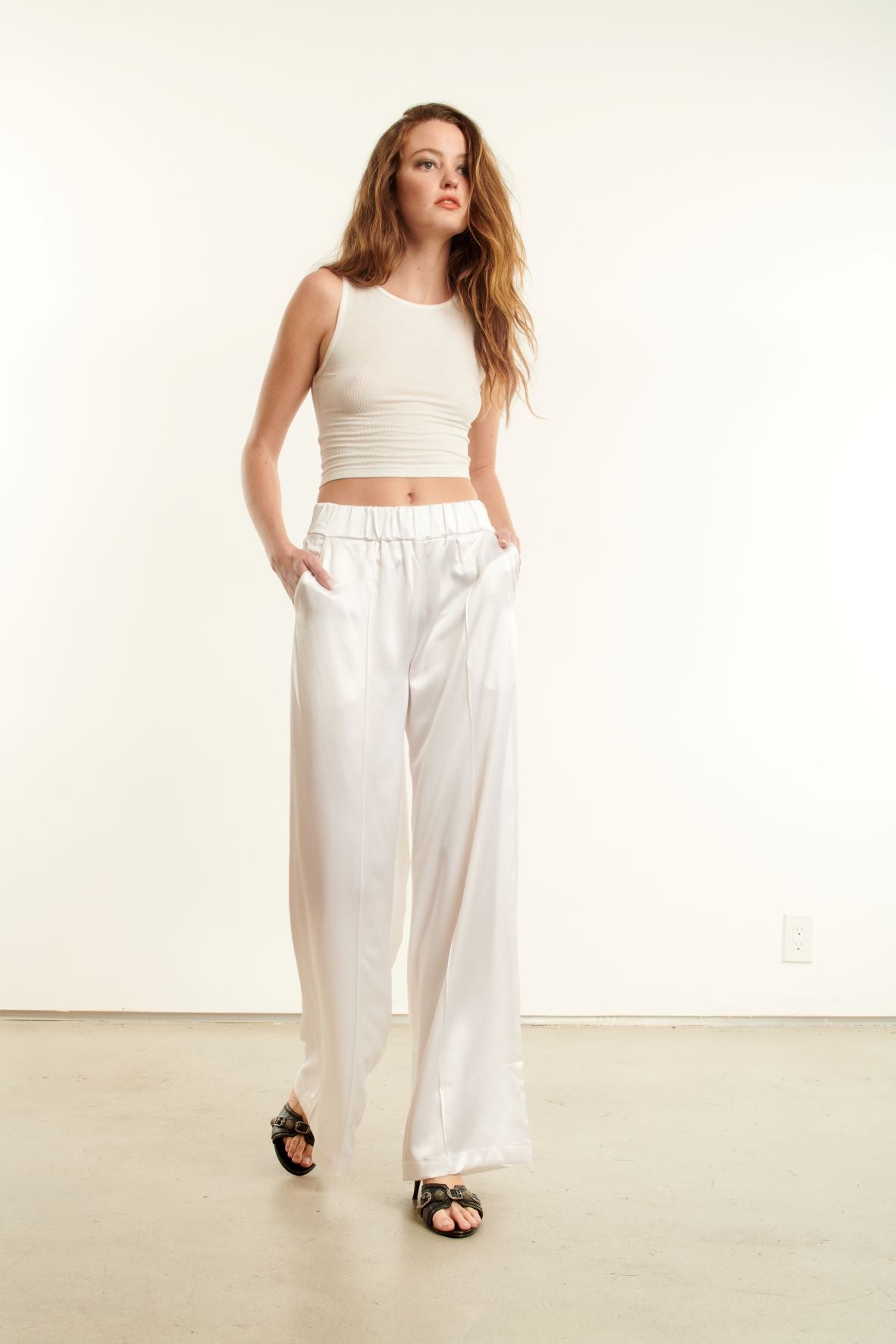 White Thin Rib Cropped Muscle Tank Top