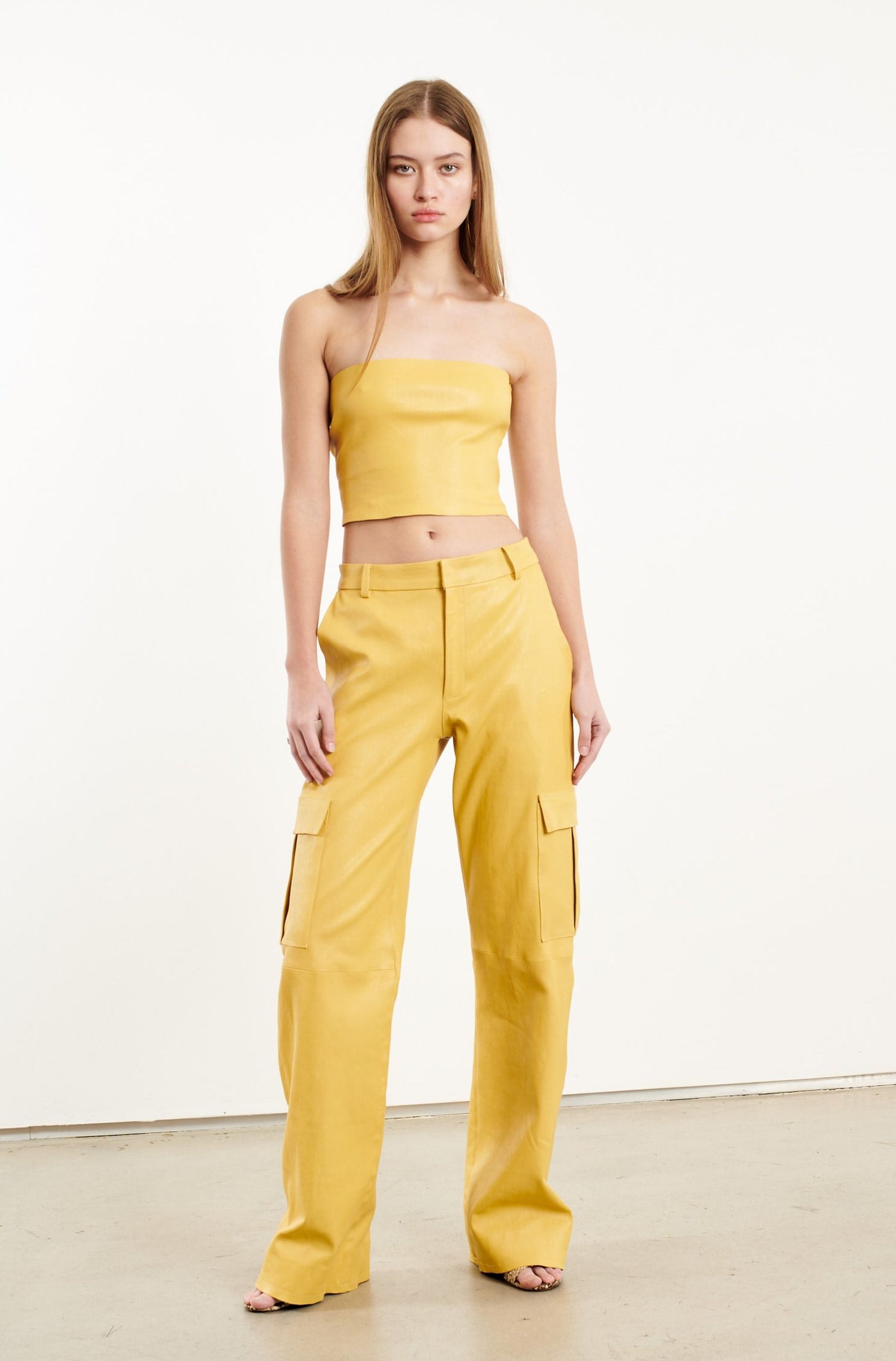Limoncello Leather Micro Tube Top