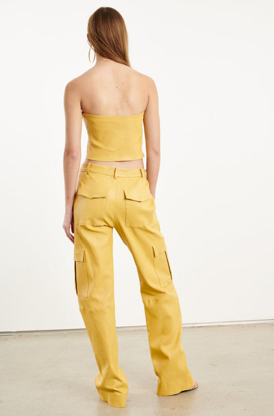 Limoncello Leather Baggy Cargo Pants