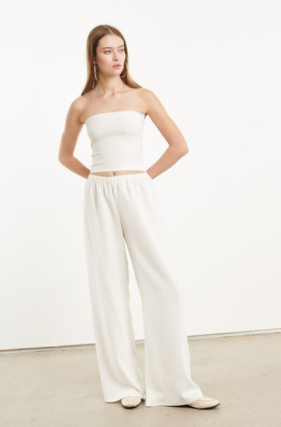 White Crepe Tube Top
