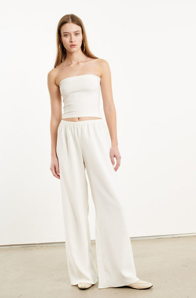 White Crepe Tube Top