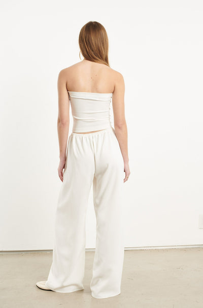 White Crepe Tube Top