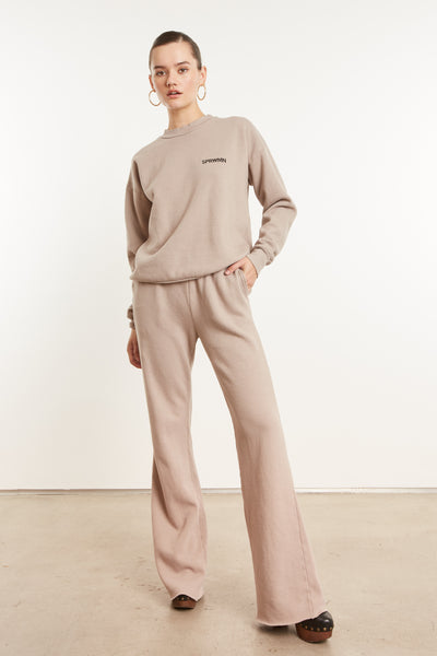Khaki Fleece Tiny Logo Sweatshirt