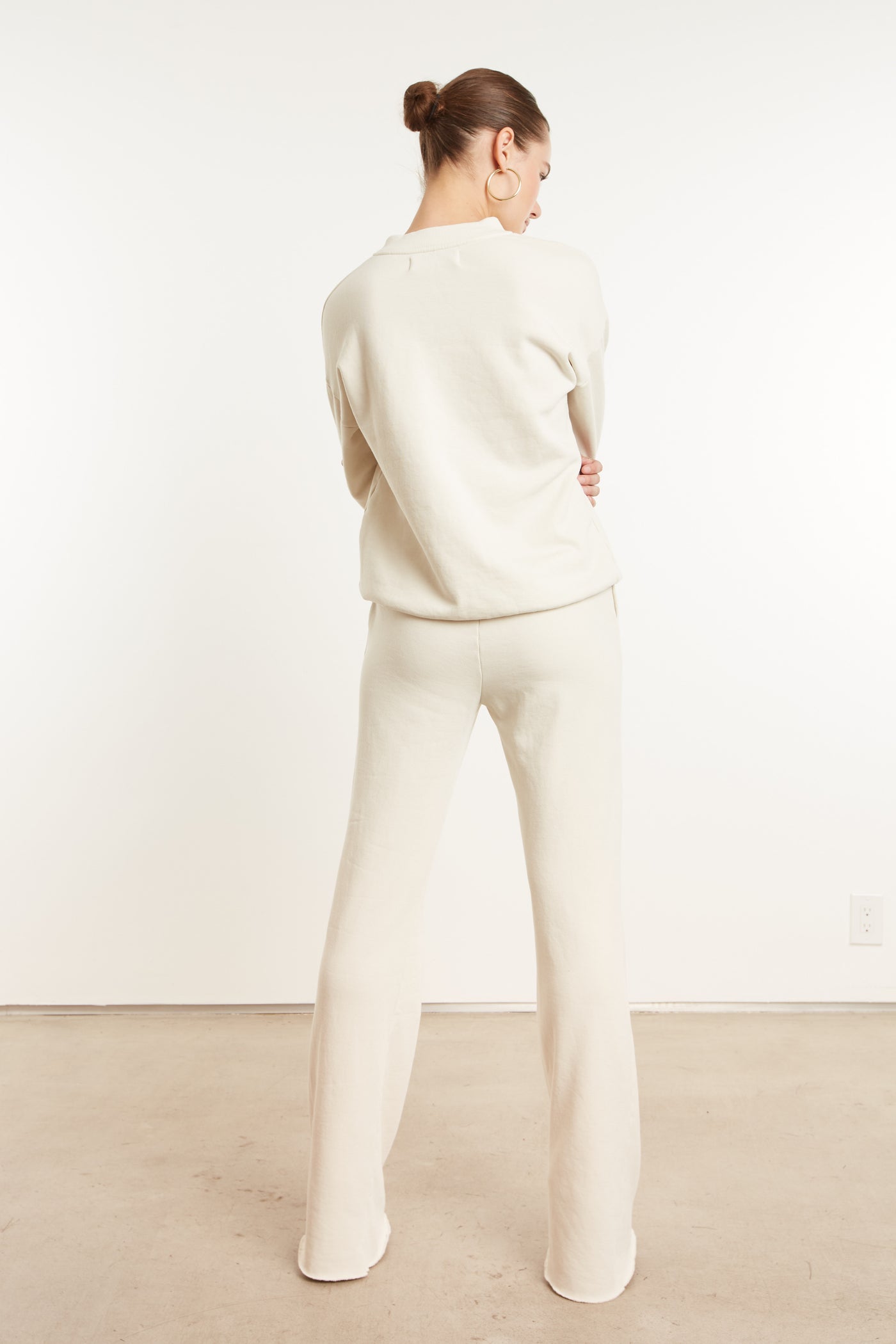 Vintage White Fleece Straight Leg Sweatpants