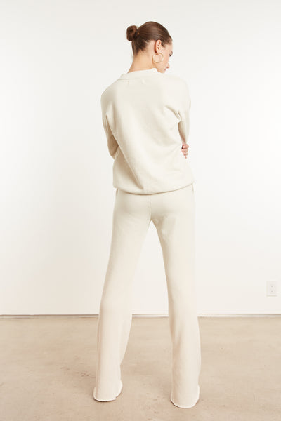 Vintage White Fleece Straight Leg Sweatpants