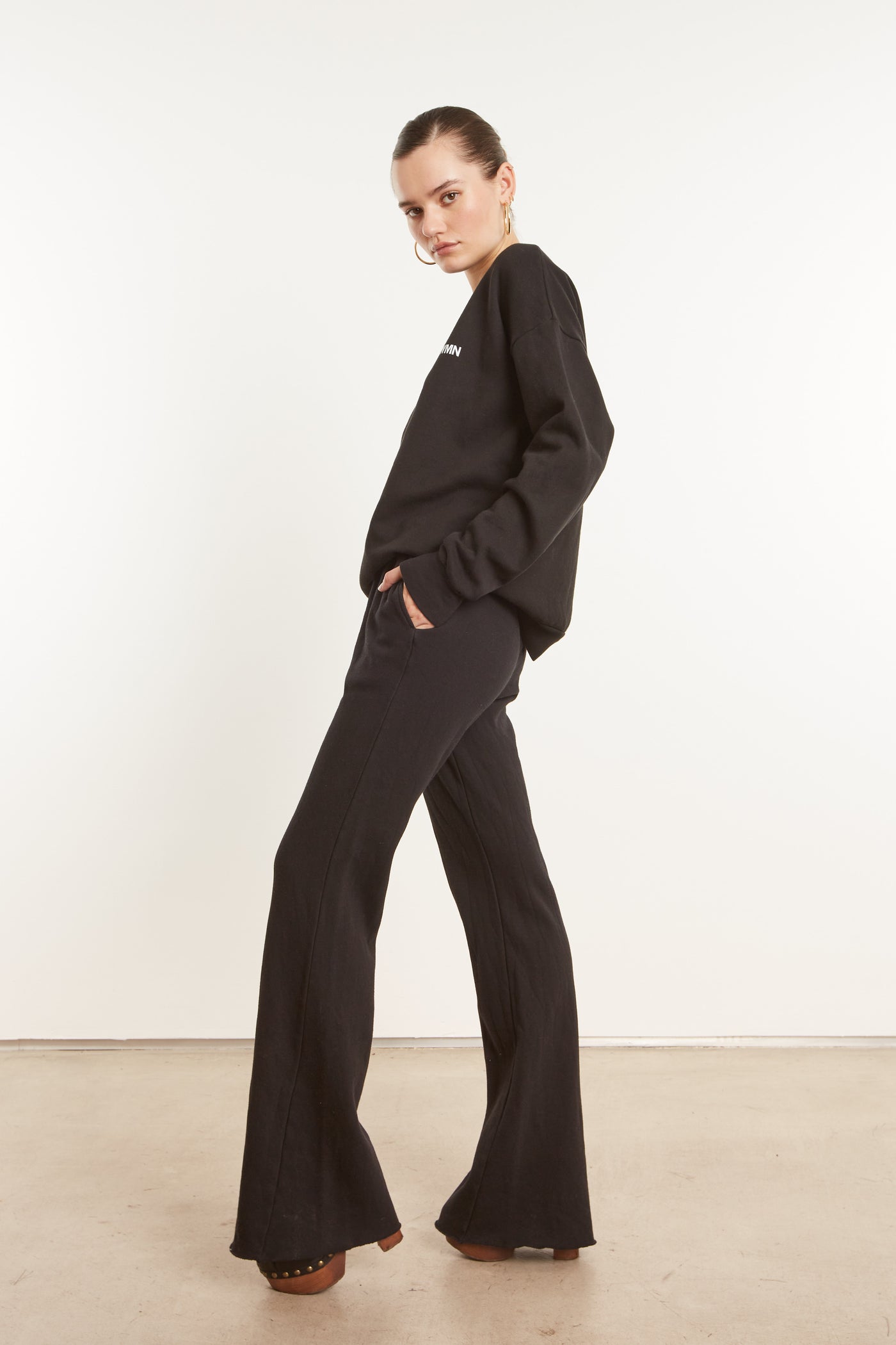 Black Straight Leg Sweatpants