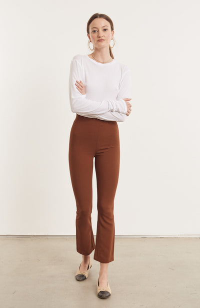 Cinnamon Crepe Ankle Flare Leggings