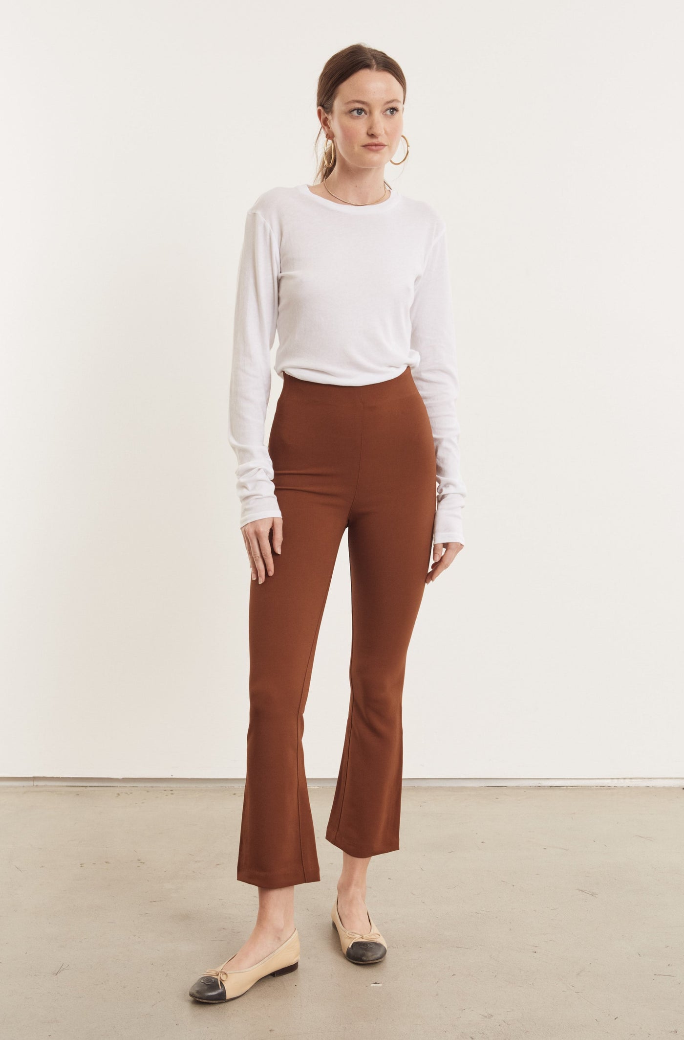 Cinnamon Crepe Ankle Flare Leggings