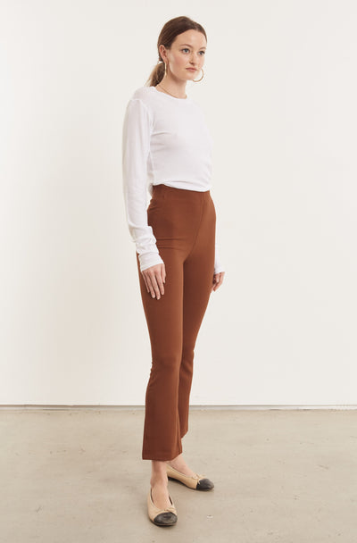 Cinnamon Crepe Ankle Flare Leggings