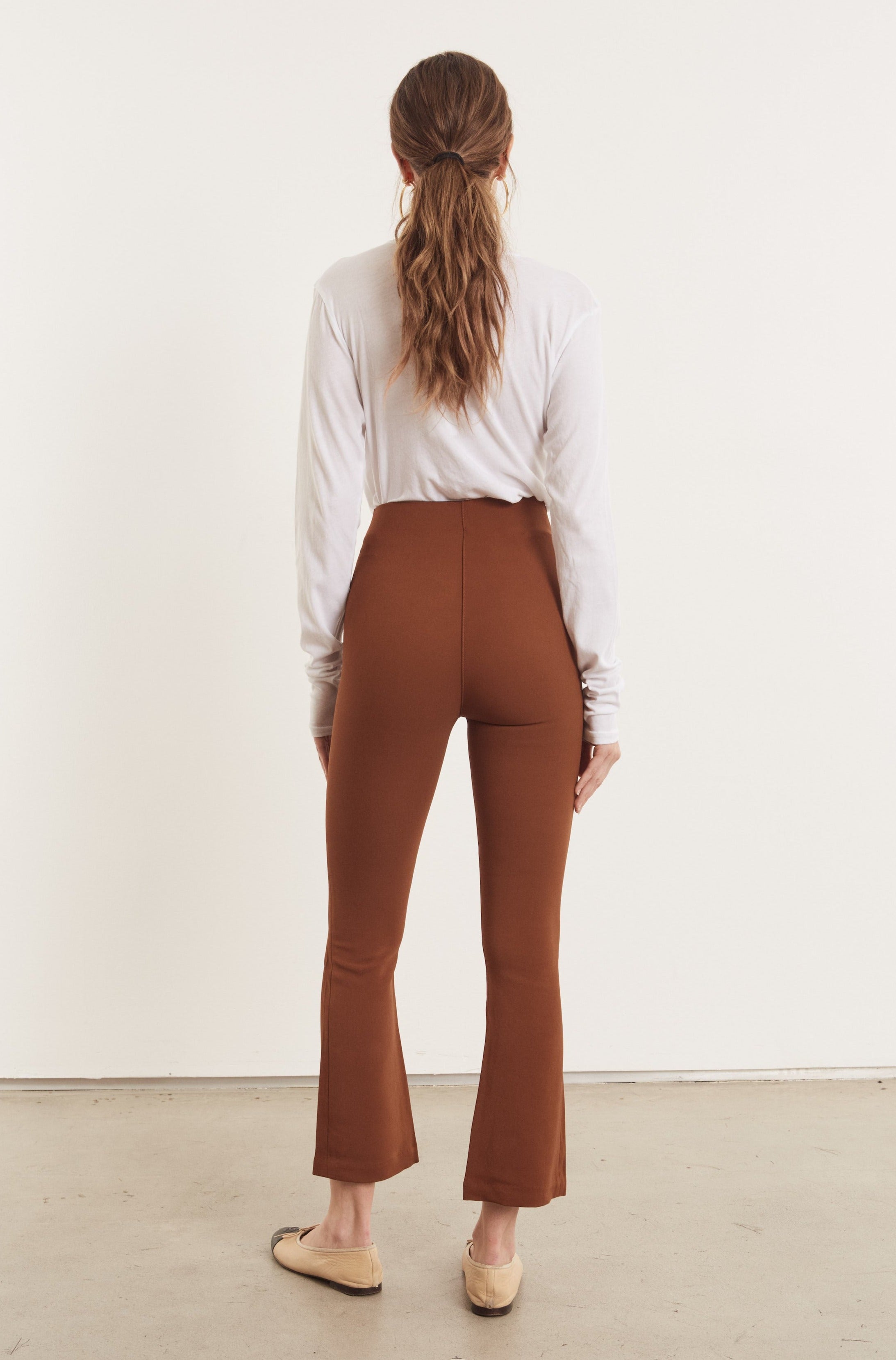Cinnamon Crepe Ankle Flare Leggings