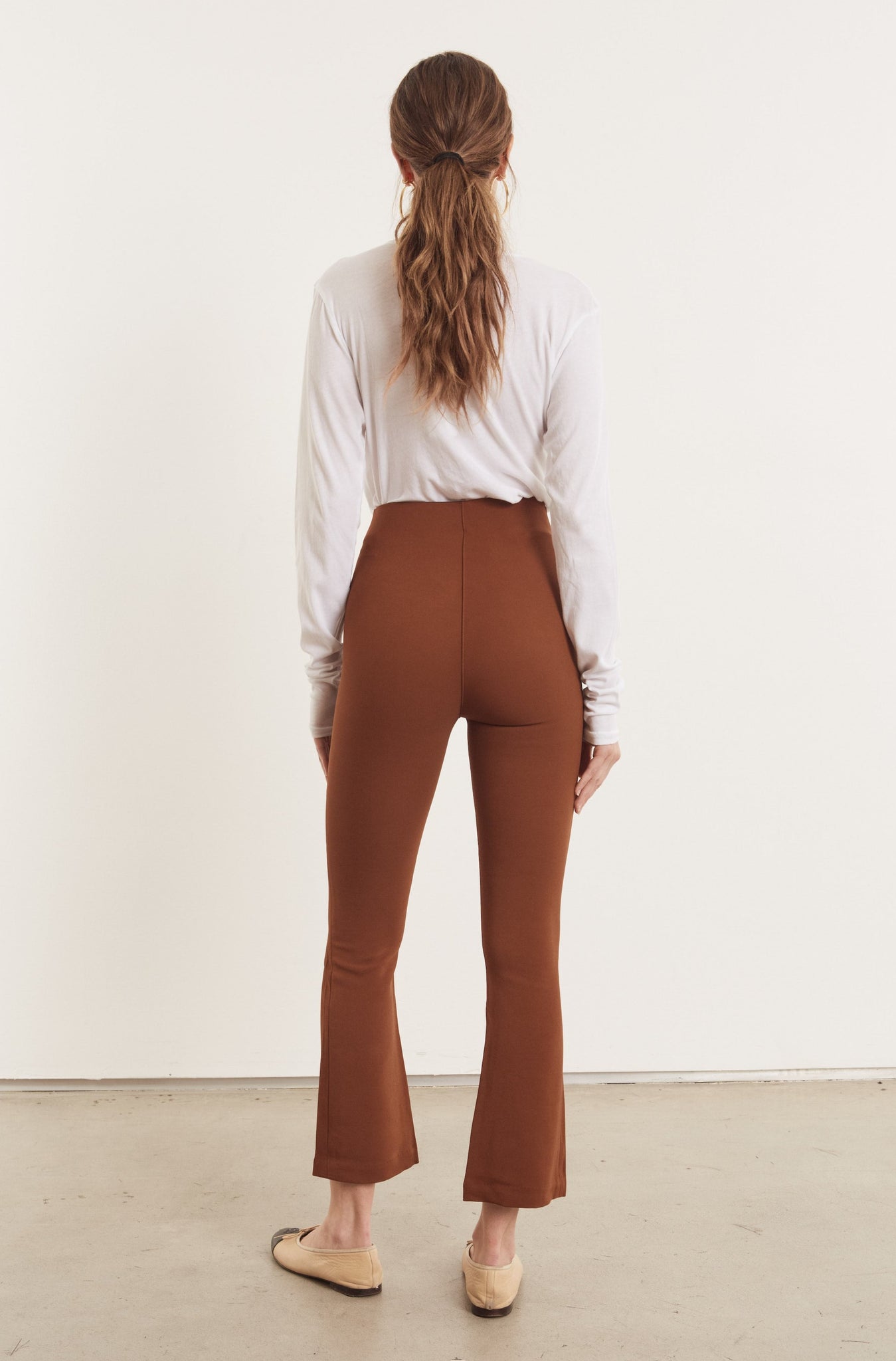 Cinnamon Crepe Ankle Flare Leggings