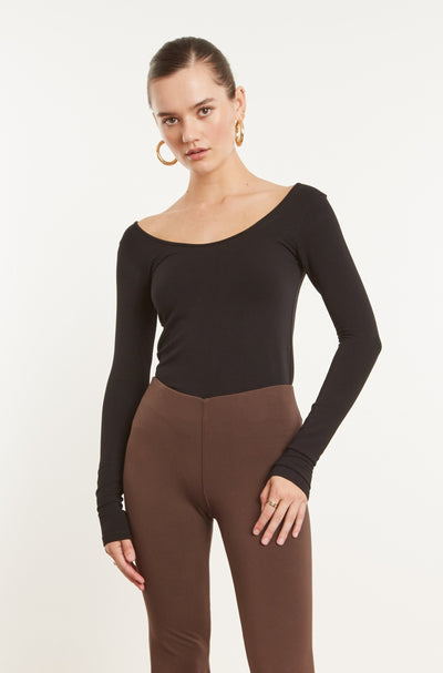 Black Long Sleeve Ballet Top