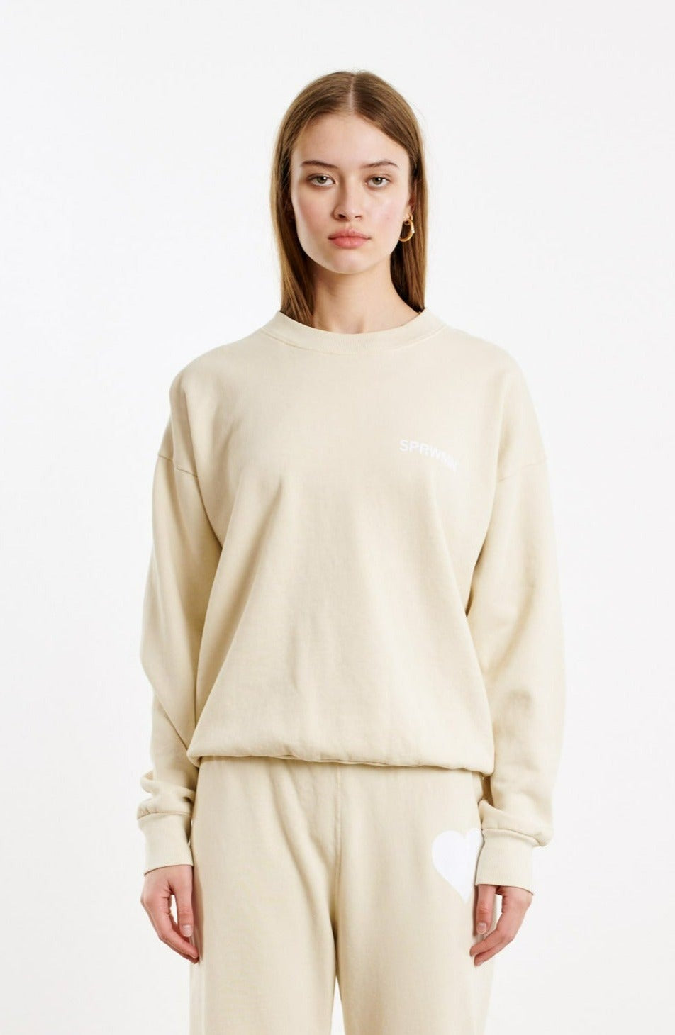 Cream Cotton Logo Sweatshirt