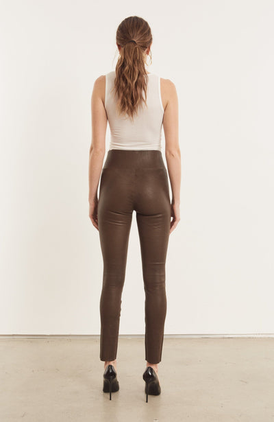 Mink Leather Ankle Leggings