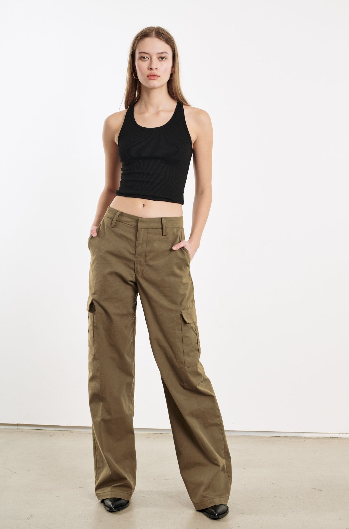 Moss Cotton Cargo Pants