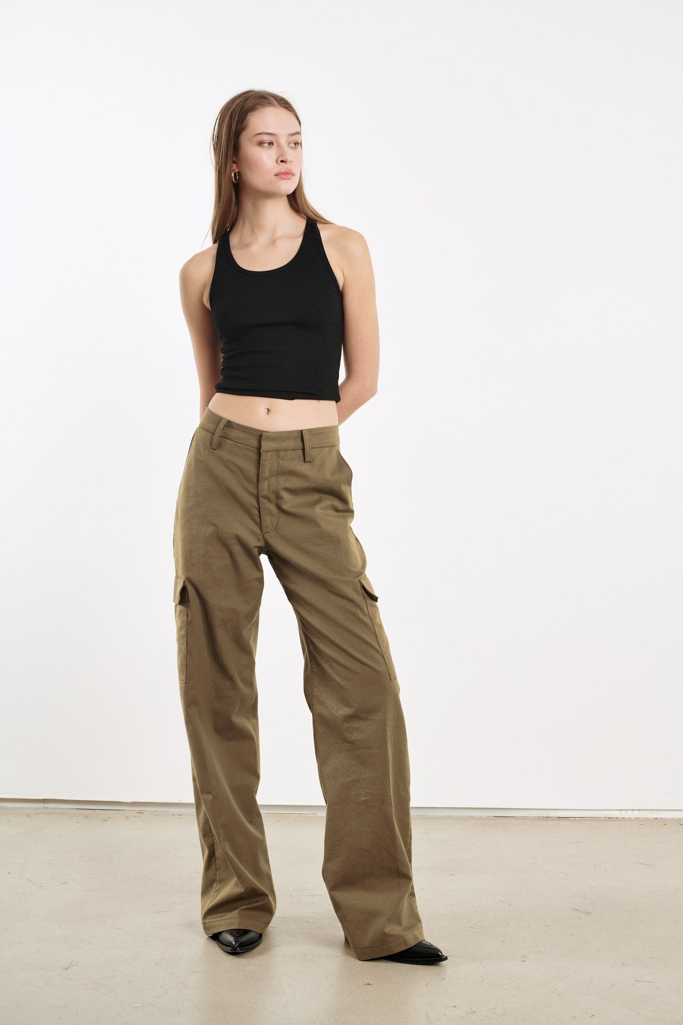 Moss Cotton Cargo Pants