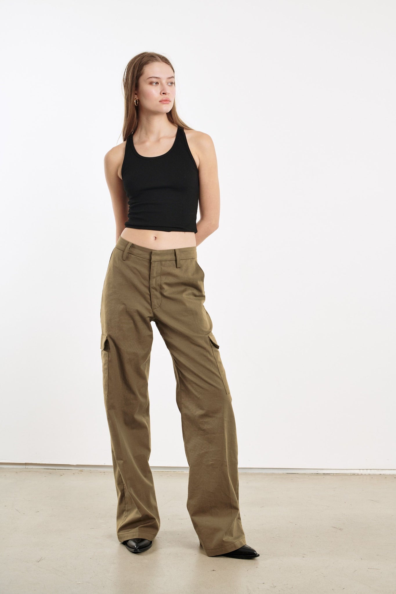 Moss Cotton Cargo Pants