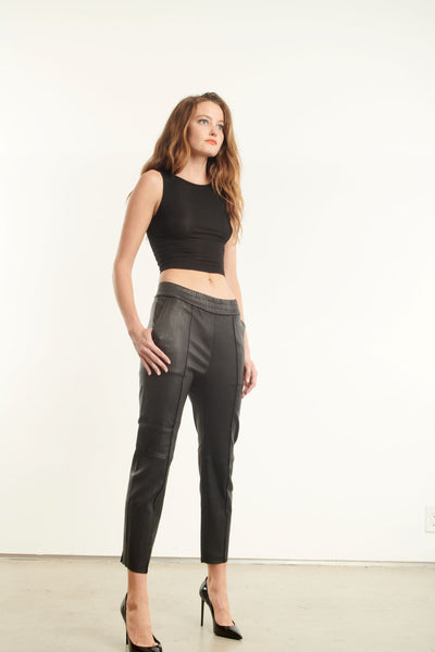 Black Rib Cropped Muscle Tank