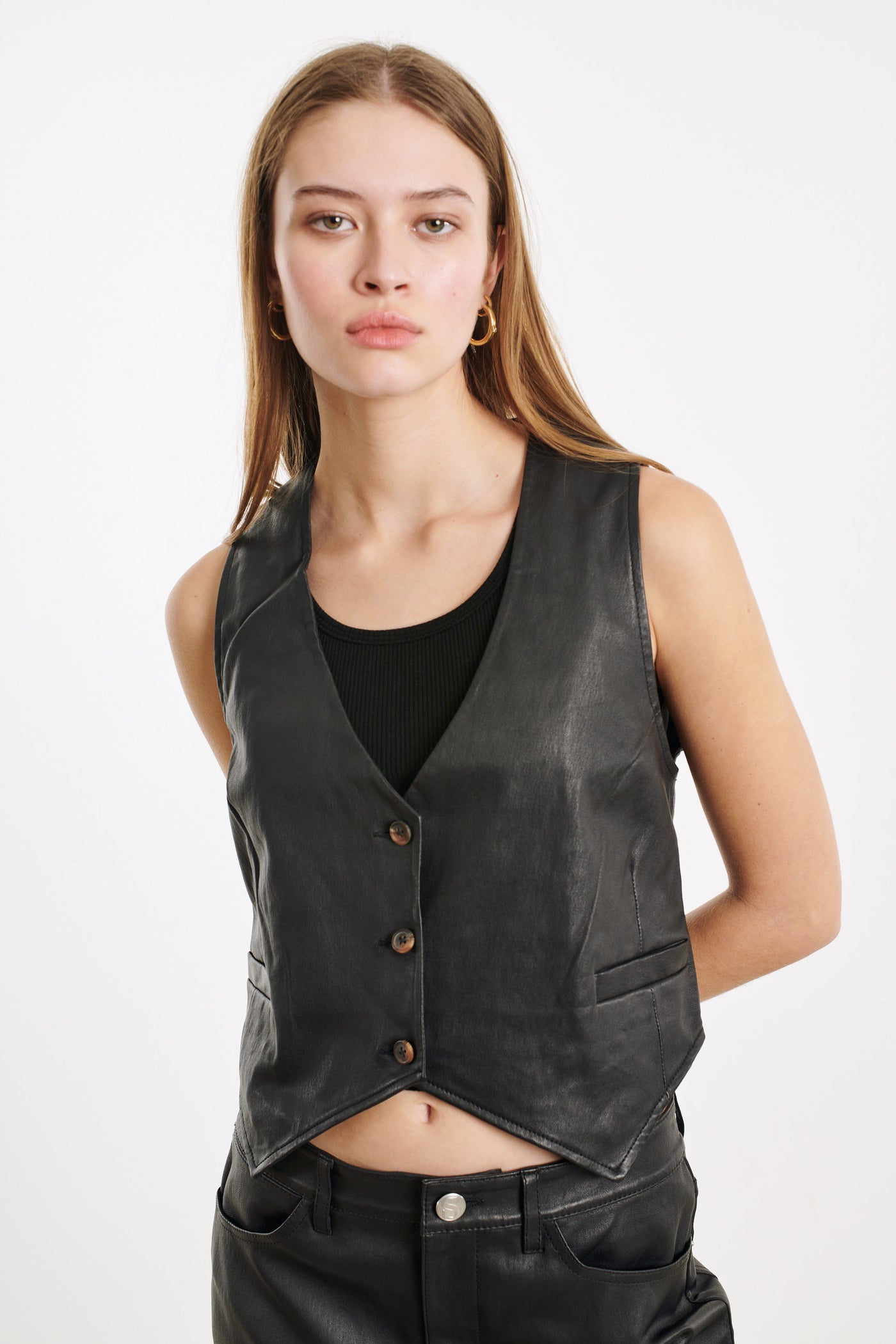 Black Leather Vest