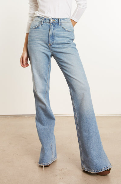 Victoria Loose Straight Denim with Slit