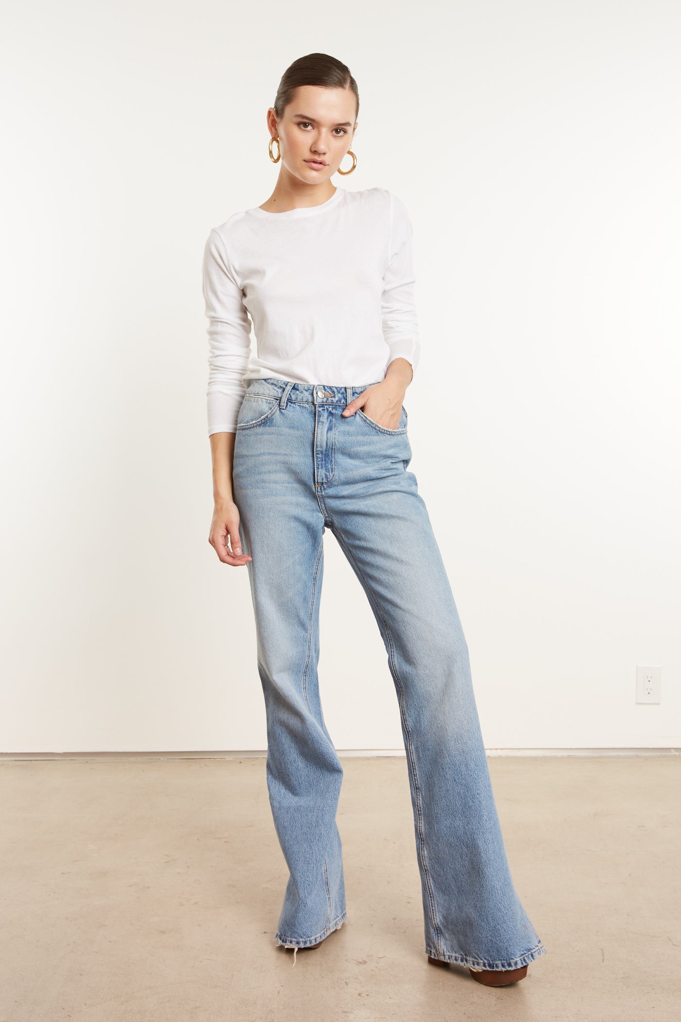 Victoria Loose Straight Denim with Slit