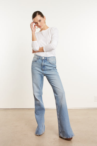 Victoria Loose Straight Denim with Slit