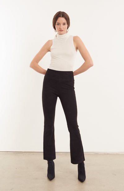 Black Suede Ankle Flare