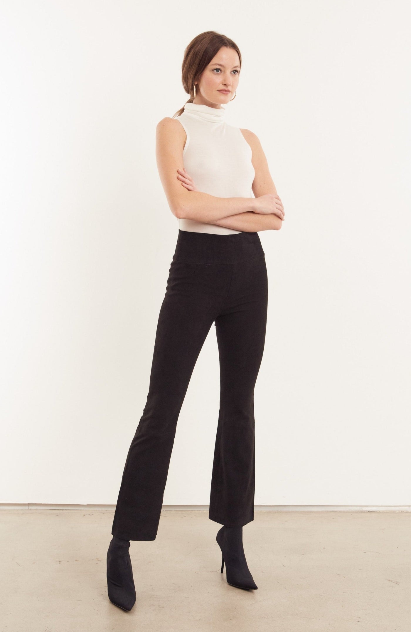 Black Suede Ankle Flare